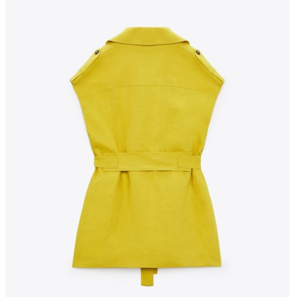 ❌️SOLD❌️ZARA DOUBLE BREASTED LINEN VEST SIZE L - Picture 3 of 5